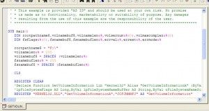 Editing a Superbase program file (*.SBP) in the IDE